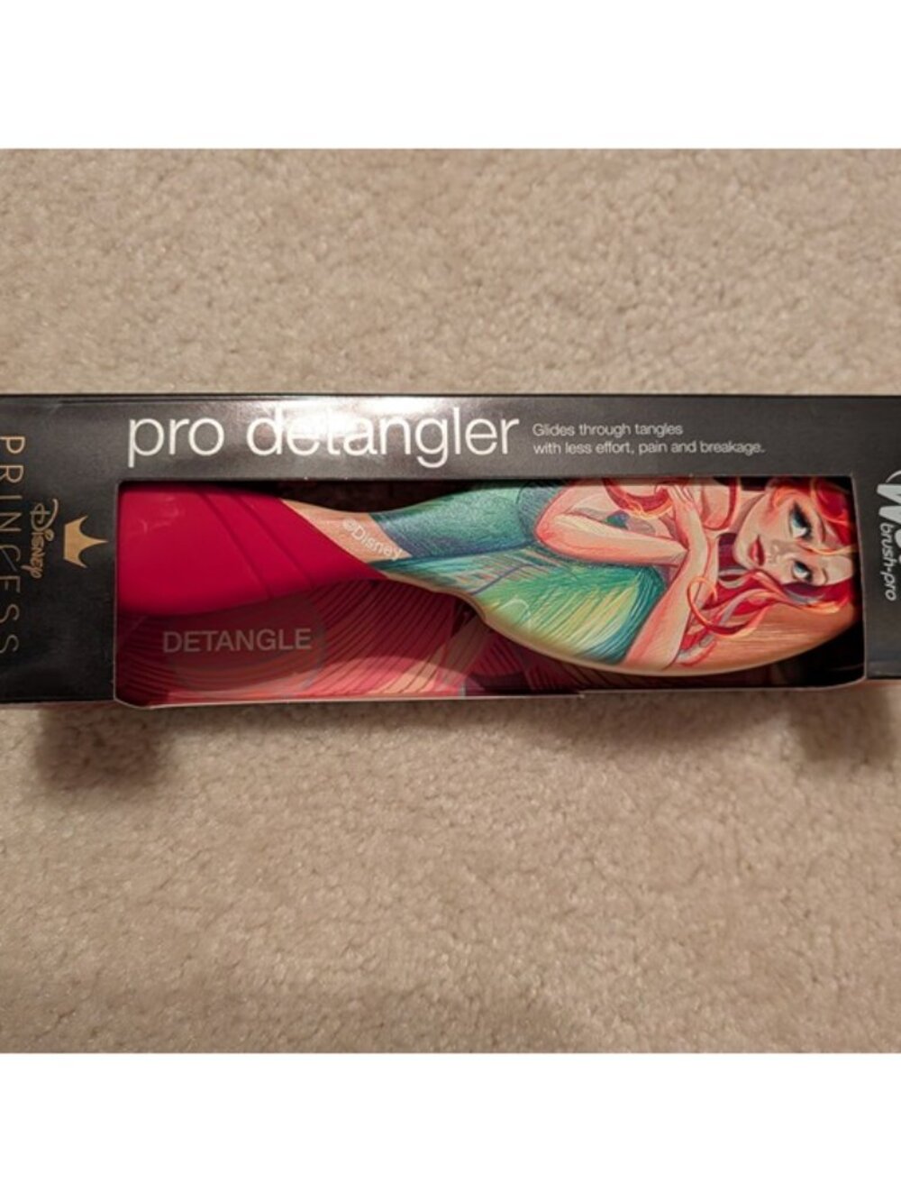 Disney princess Wet Brush pro detangler Ariel little mermaid wood hair brush